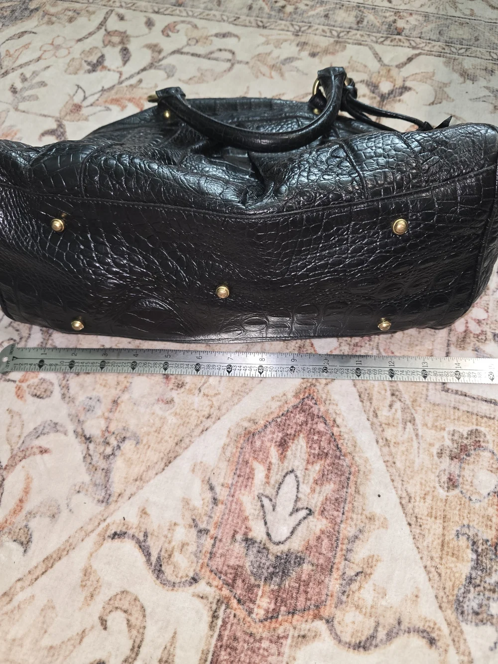 Brahmin Louise Rose Croc-Embossed Leather Satchel Handbag